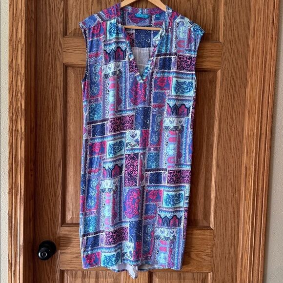 TORI RICHARD HONOLULU Patchwork Print Shift Dress - Picture 7 of 10